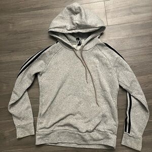 Gray Hoodie with Black Stripes
